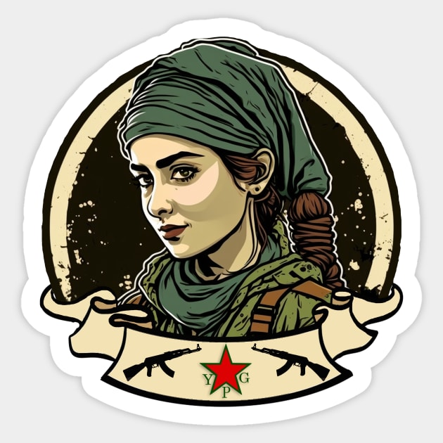 Solidarity with the YPJ / YPG Kurdish Sticker by RichieDuprey